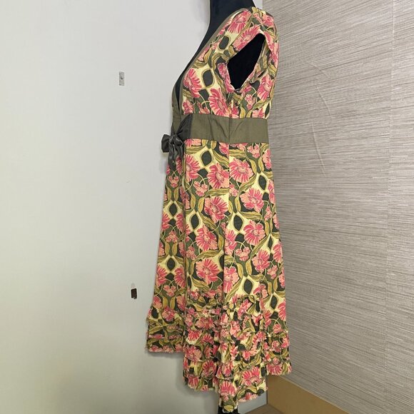 Women's Size 8 Free People Floral Empire Waist V-Neck Dress - Picture 9 of 11